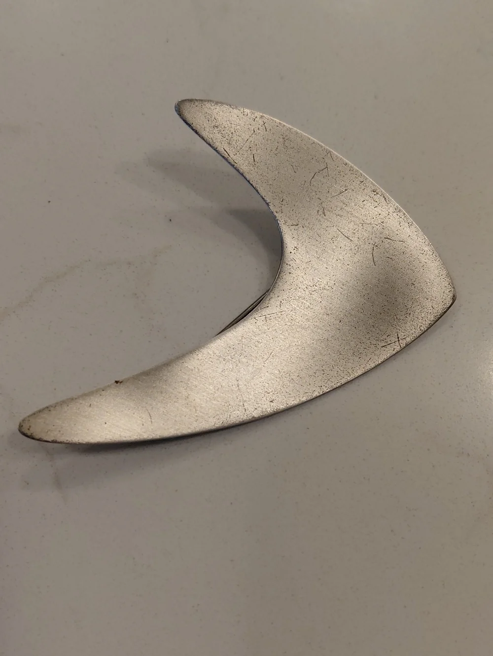 VINTAGE Danecraft Sterling Silver Boomerang Brooch - Modernist Style Pin..EUC